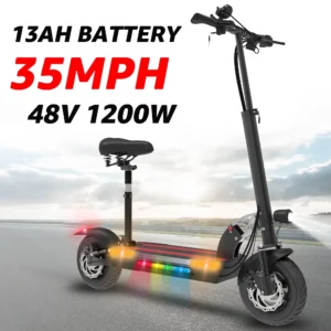 1200W Electric Scooter for Adults,35Mph Speed & 35Miles Range,Foldable E Scooter with Seat